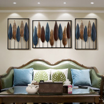 New vintage creative Wrought iron forest three-dimensional wall living room decoration TV background wall decoration Metal wall decoration hanging