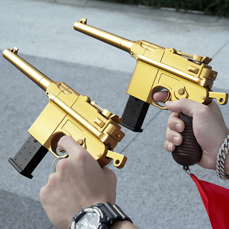 Shell-throwing Mauser gold shell gun soft bullet gunner grab the Eighth Route Army Red Army children boy simulation toy hand gun