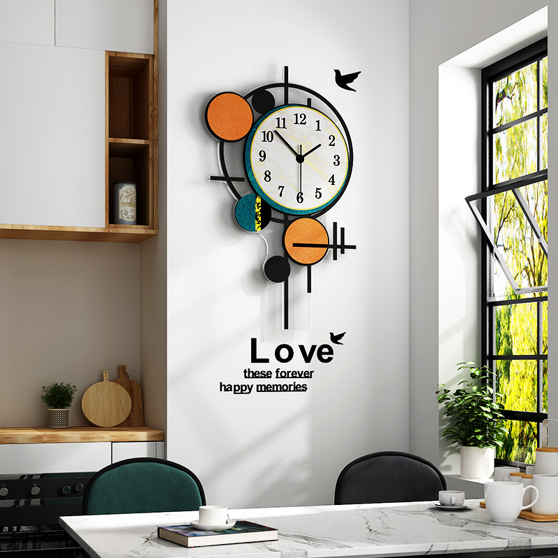 Creative watch and watch Living room Modern minimalist fashion clock hanging wall Silent Home Bedroom Net Red Hanging Watch