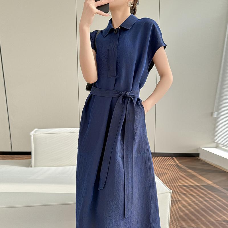 2026 Silk Fragrant Cloud Yarn Dress for Women, Summer New Chinese Style, Genuine High-End Plus Size Mulberry Silk Long Dress for Young Women