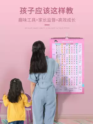 Children's growth self-discipline table reward sticker punch card table good habit formation table Primary School student week kindergarten home Behavior Plan reward and punishment record encourage children artifact