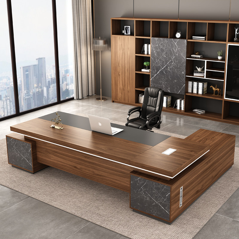 Boss desk and chair combination office president desk large class desk simple modern fashion supervisor office furniture new Chinese style desk