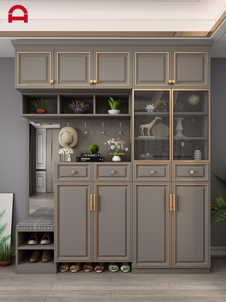 Shoe cabinet Household door large capacity light luxury foyer entrance cabinet Modern simple living room storage cabinet Custom cabinet European style