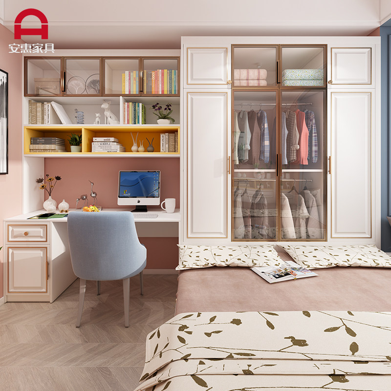 Light and luxurious tatami bed wardrobe Integrated small room tatami customised whole house custom furniture children's balcony