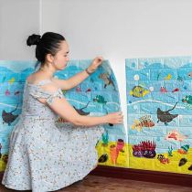 Self-adhesive wallpaper 3D three-dimensional soft bag living room bedroom background wall waterproof anti-collision wallpaper kindergarten decorative wall skirt