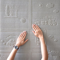 Wallpaper self-adhesive waterproof anti-collision soft bag childrens room cartoon wallpaper bedroom wallpaper bed sponge baby Sponge Baby Wall pad