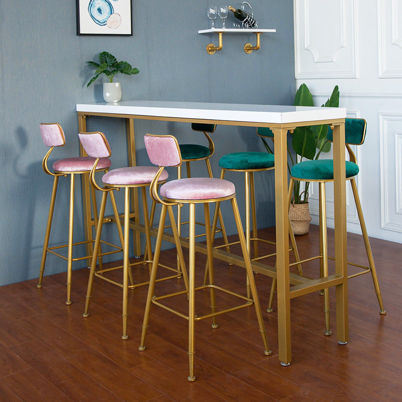 Buy Nordic iron bar long table against the wall combination bar simple