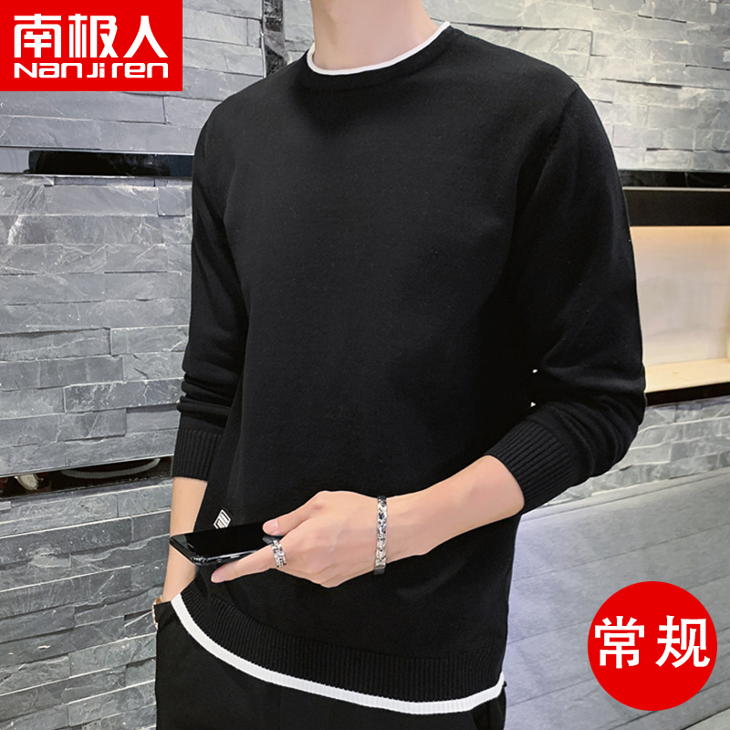 Nam Cực áo len nam 2019 mới bông Hàn Quốc phiên bản của xu hướng tính cách lỏng lẻo knitsweater đáy siphone của nam giới.