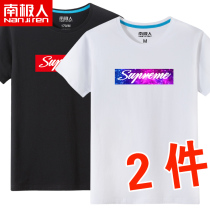 Antarctic Men Mens Short Sleeve T-Shirt Mens Round Neck Loose Clothes Summer Tide Brand Size Letter Dress base shirt