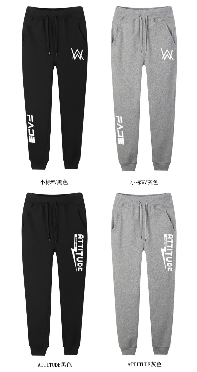 Quần Nam Cực Alan Walker quần dài nam rộng mùa thu và mùa đông lỏng lẻo cộng với quần nhung bó sát quần jogger túi hộp