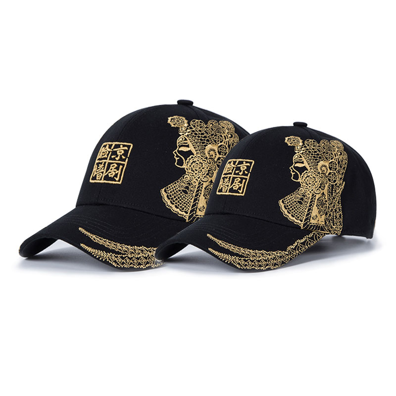 Crown ring new national tide Chinese style parent-child peaked cap men's autumn and winter Peking Opera old embroidered cap couple casual baseball cap