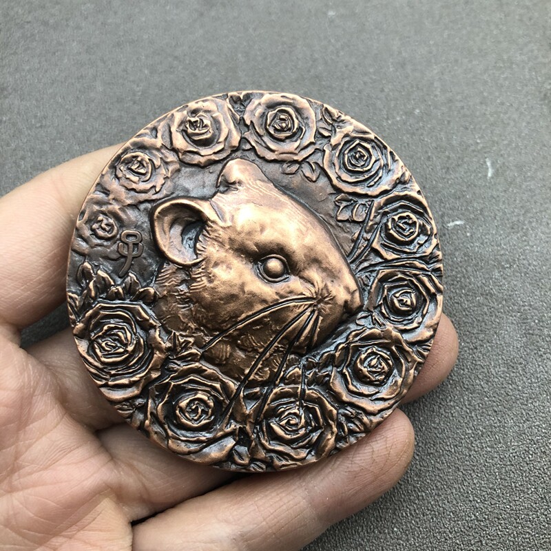 Ancient Play Miscellaneous Bronze Ware Zodiac Zodiac Bronze Badge Handlebar Pieces Raw Xiao Rat Home Craft Pendulum Pieces 