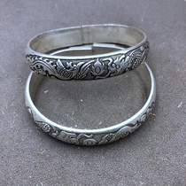 Ancient Play Miscellaneous Bracelet Large Dragon Phoenix Brass silver bracelet Sub-counterpart Men and women General ornaments A pair of prices