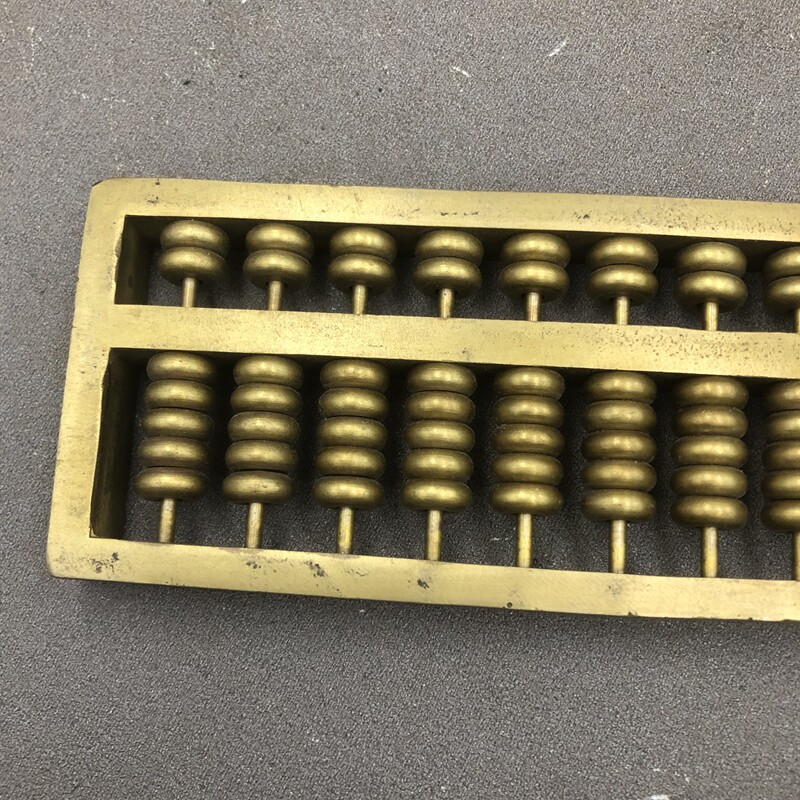 Antique miscellaneous abacus smooth solid copper home shop craft decoration 11 files 7 beads small abacus