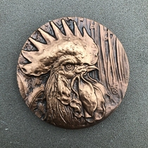 Ancient Play Miscellaneous Bronze Ware Zodiac Zodiac Bronze Badge Handlebar Pieces Raw Xiao Chicken Home Craft Pendulum Pieces