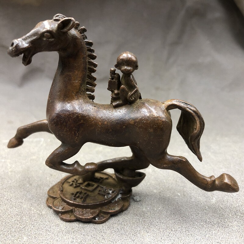 Antique - played miscellaneous Xiaozodiac Shaohor swing piece of small household craft copper handheld parts