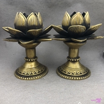 Ancient Play Miscellaneous Bronze Ware Lotus Buddha Lamp Core Buddha Candle Candle Holder oil lamp Lamp holder a pair of prices