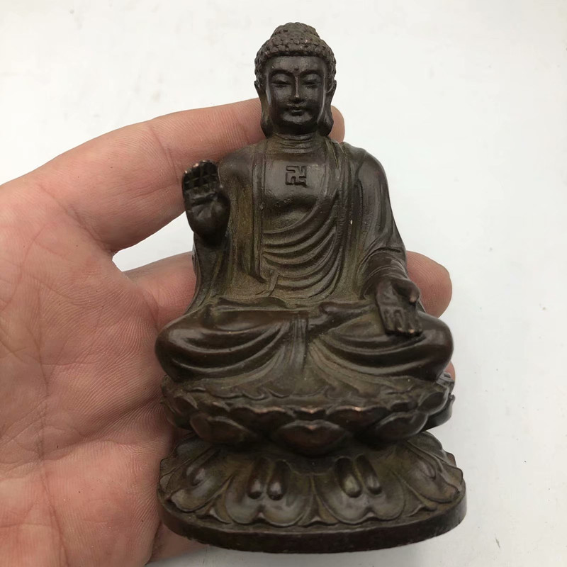 Antiochukyamuni Buddha statue copper statue household for small antique bronze collection