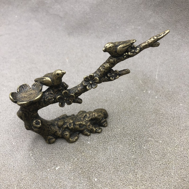 Antique Miscellaneous Incense Patch Knickets Magpie Dengmei Home Craft Tabletop Ornaments Vintage BronzeWare