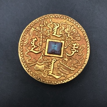 Antiquities spending money to overcome Cathai Thais copper gilded copper coin large copper coin retro coin beads color random