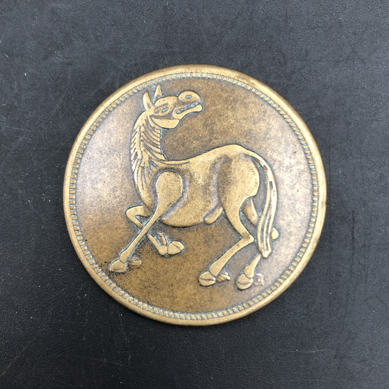 Ancient coin large copper plate Marlan brass coin diameter about 39 mm