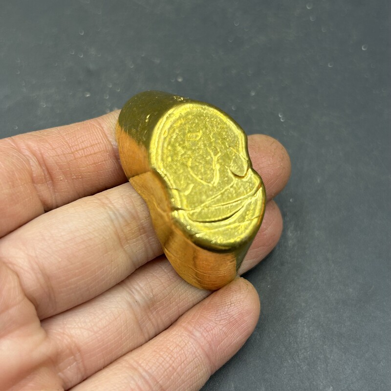 Ancient coins Great Qing gold coins Jiaqing years very gold gold ingots Yuanbao bronze ingot swaying pieces hand touch not to fall 