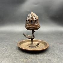 Classical Bronze Turtle Crane Yannian Pagoda Incense Burner Small Incense Burner Kung Fu Tea Ceremony Tea Art Desktop Alloy Material