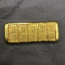 Antique Miscellaneous Gold Inlet Copper ingot Gold Gold Cake Retro House Architecture Fittings 2 heads micro - warp