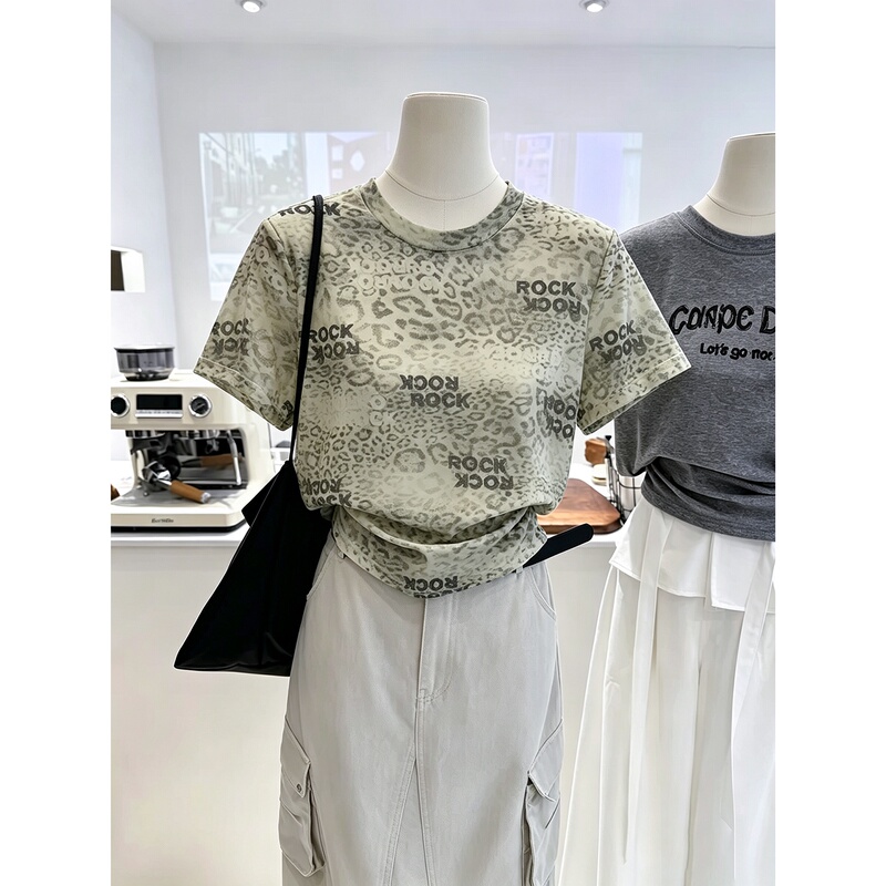 In Stock, Farewell 70% off Sequin Letter Print! Leopard Print Stretch Mesh T-Shirt for Women with Shoulder Pads `Uzzm032 In Stock, Farewell 70% off Sequin Letter Print! Leopard Print Stretch Mesh T-Shirt for Women with Shoulder Pads `Uzzm032