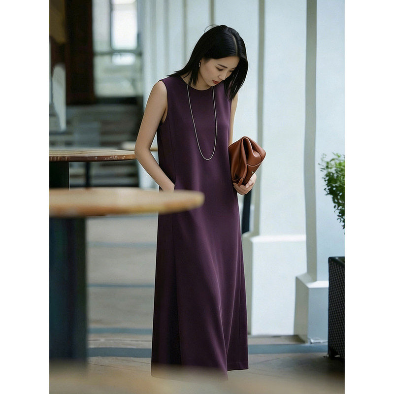 Pm Ready-To-Wear 20% off R*Ow Style Vertical Cut and Spliced Sleeveless Straight Dress for Women《Pny2W068 Pm Ready-To-Wear 20% off R*Ow Style Vertical Cut and Spliced Sleeveless Straight Dress for Women《Pny2W068