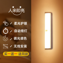 Charging human body induction night light bed bottom induction light long strip household aisle free wall lamp stairs long battery life