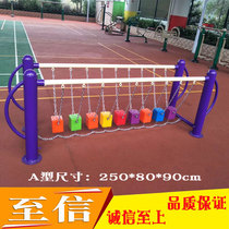  Kindergarten outdoor rainbow swing bridge Childrens indoor chain yellow pear wood swing bridge
