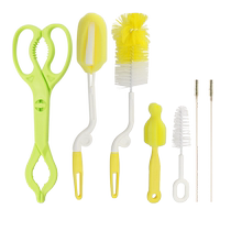 Baby bottle washing brush nipple brush straw brush cleaning cleaning brush sponge set 360 degree rotating bottle brush