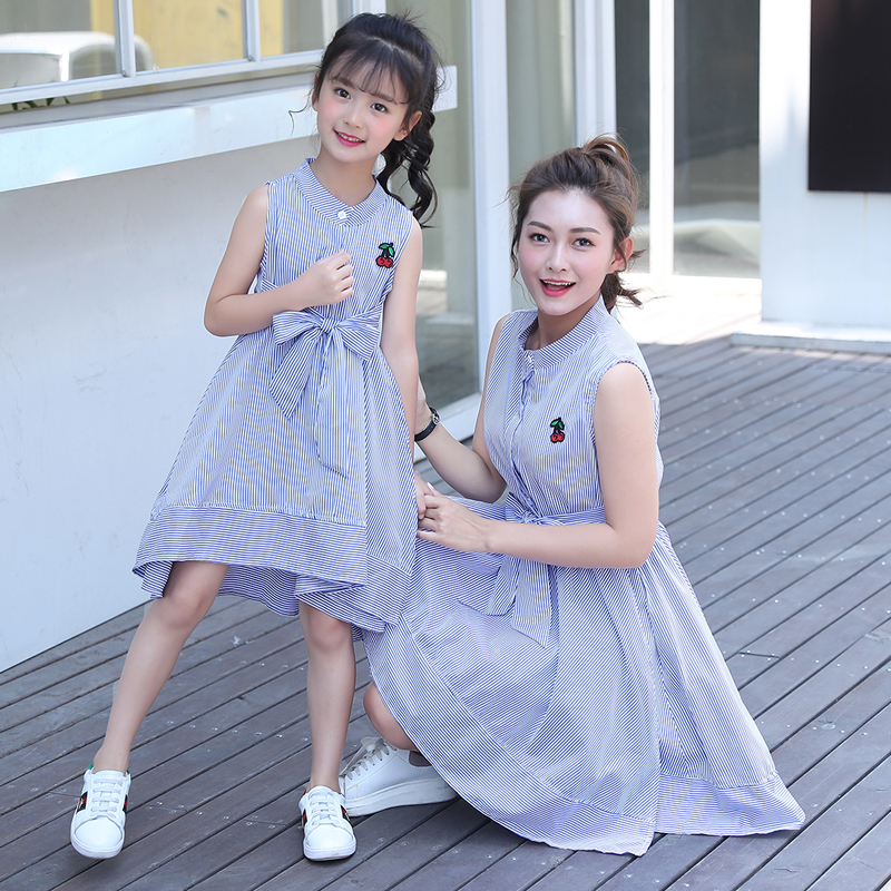 Different pro-sub-dress Mother dress Striped Dress 2022 New Family Dress Dress Children Summer Dress