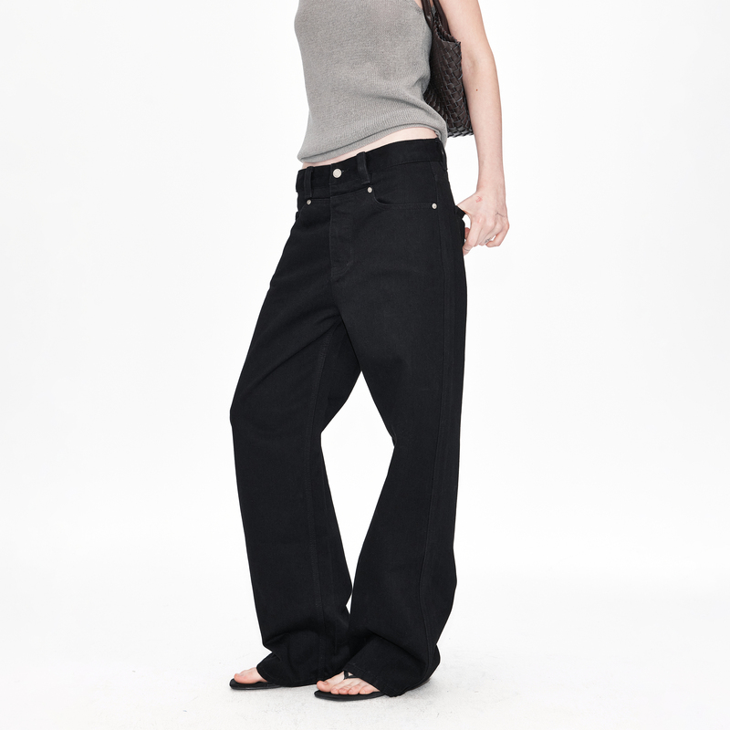 Labelroom “500G Graphite Black Washed Black Denim” Slim Fit Straight Jeans Unisex