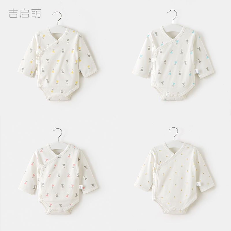 Baby bag fart clothes Spring and autumn and summer base cotton one-piece clothes thin monk newborn clothes Baby triangle coat