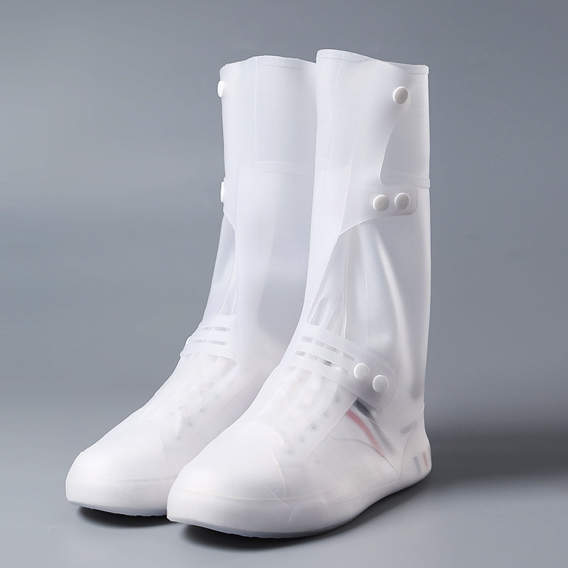 Shoe cover waterproof anti-slip, silicone high cylinder anti-snow outdoor thickening abrasion resistant rain and men's foot set of rain shoes Rain boot