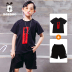Babu bean quần áo trẻ em hàng đầu cửa hàng chính thức phù hợp với bé trai mùa hè 2019 mới nước ngoài thời trang hai mảnh - Phù hợp với trẻ em quần áo bé trai 1 tuổi Phù hợp với trẻ em