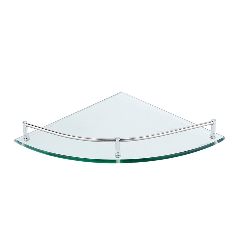 Bathroom shelf tempered glass wall hanging storage thickened steel wall toilet triangle bathroom corner shelf trumpet