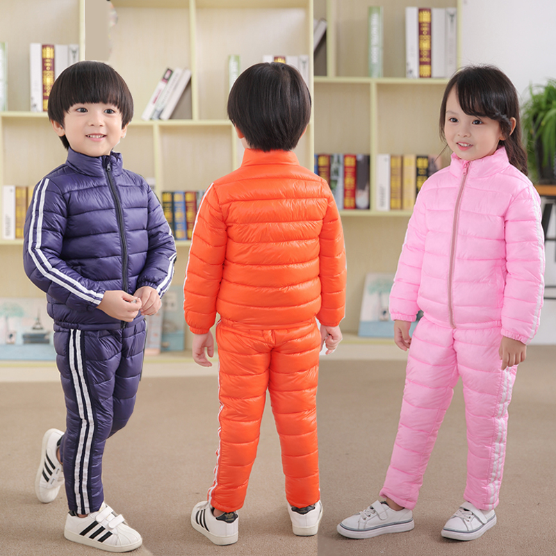 冬季新款儿童羽绒棉套装男女童中小童宝宝童装运动棉衣棉服两件套
