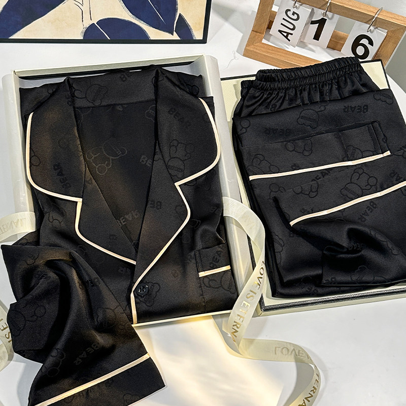 Fentengke'An Ice Silk Men's Pajamas Spring/Summer Thin Style 2026 New Loose Fit Large Size Gift Box for Boyfriend or Dad Fentengke'An Ice Silk Men's Pajamas Spring/Summer Thin Style 2026 New Loose Fit Large Size Gift Box for Boyfriend or Dad