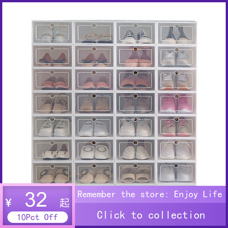 Foldable Shoe Box Storage Shoe Plastic Case Stackable