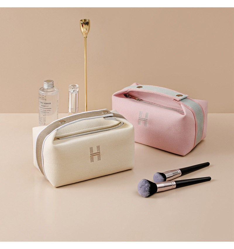 New Waterproof Canvas Cosmetic Bag Large Capacity Portable Dustproof Storage Bag Travel Wash Storage Bag