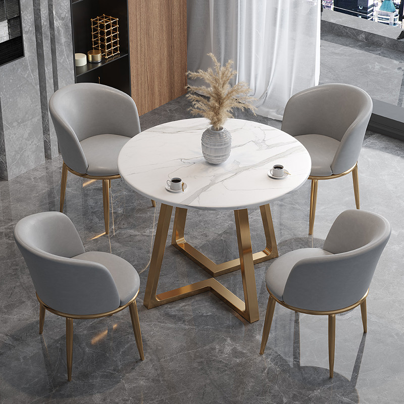 Nordic reception desks and chairs leisure negotiation sample house exhibition center hotel lobby slate reception business training small round table combination