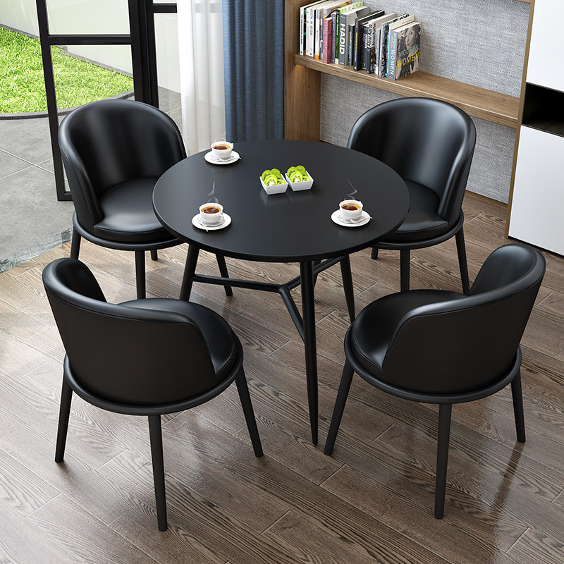 Balcony small round table Simple creative leisure negotiations tablesNordic office reception guest milk tea shop table