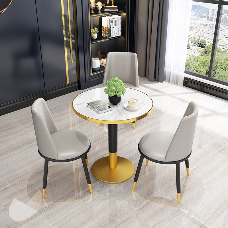 Negotiation table and chair combination simple reception meeting shop before negotiation sample house display center light luxury leisure small round table modern