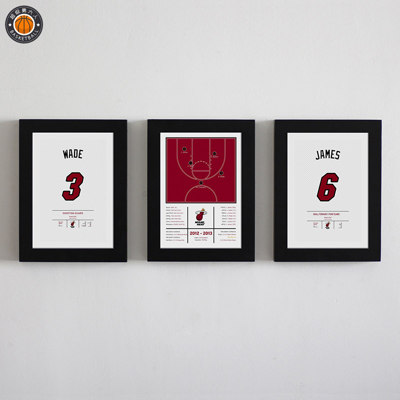 Heat team championship commemorative edition Wade James solid wood photo frame photo wall decoration painting desktop table gift male