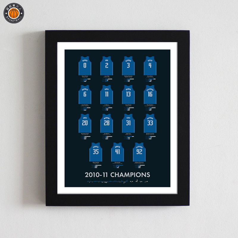 2010-11 season Mavericks championship jersey commemorative solid wood photo frame creative stage photo wall basketball fan gift