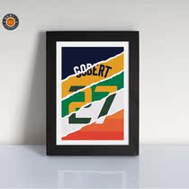 Gobel jersey splicing number 27 #creative solid wood photo frame decoration hanging painting swing table basketball fan supplies