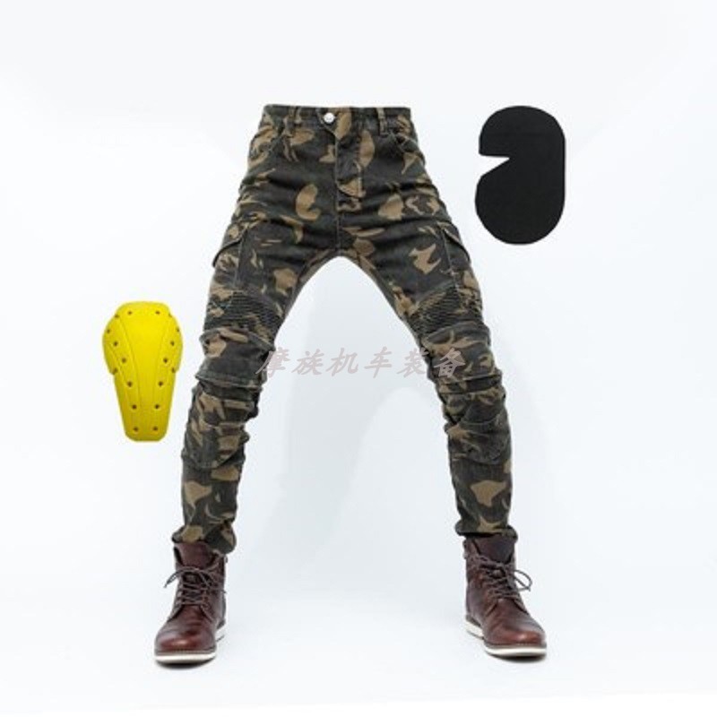 Locomotive riding pants male locomotive riding jeans racing bigcar Heavy air breathable high-play anti-fall Four Seasons